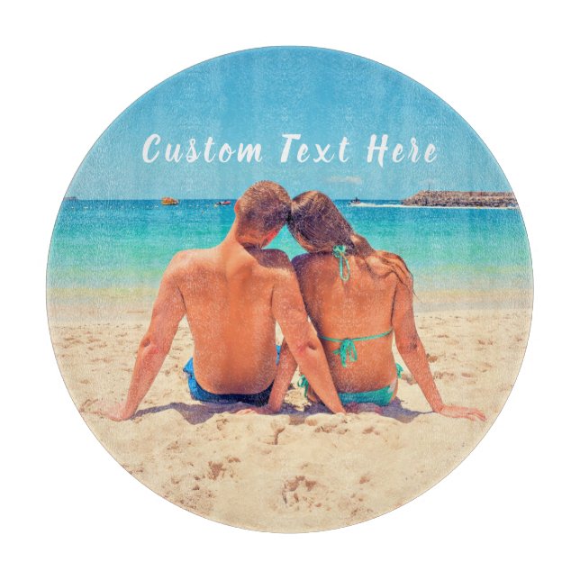 Custom Your Photo Cutting Board with Text Name (Front)