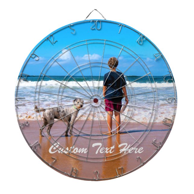 Custom Your Photo Dart Board Gift with Text (Front)