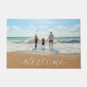 Custom Your Photo Doormat with Text Welcome