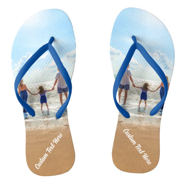 Custom Your Photo Flip Flops with Text (Footbed)