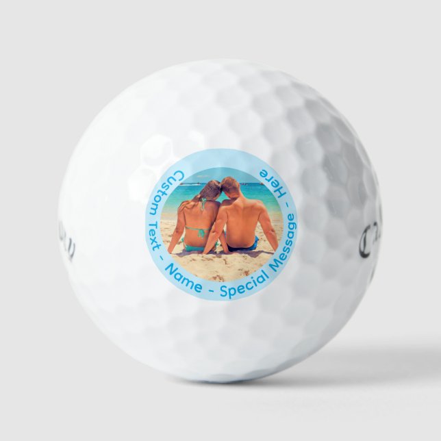 Custom Your Photo Golf Balls Gift with Text Name (Front)