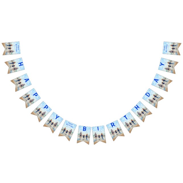 Custom Your Photo Happy Birthday Bunting Flags (All)