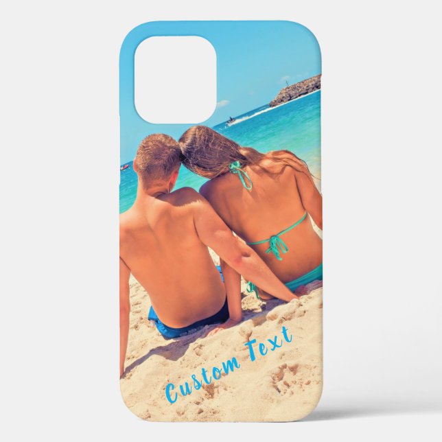 Custom Your Photo iPhone Case with Text (Back)