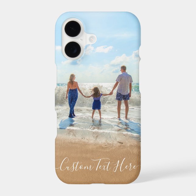 Custom Your Photo iPhone Case with Text (Back)