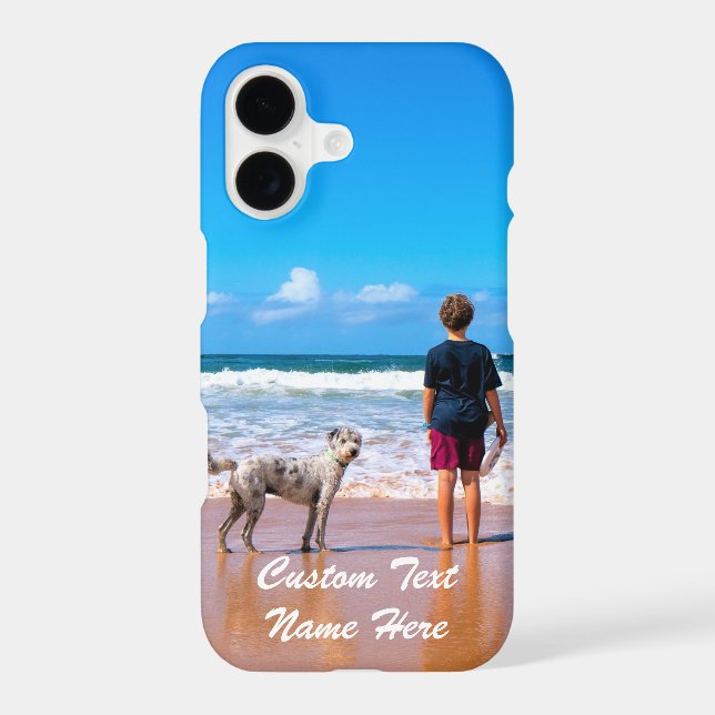 Custom Your Photo iPhone Case with Text Name (Back)