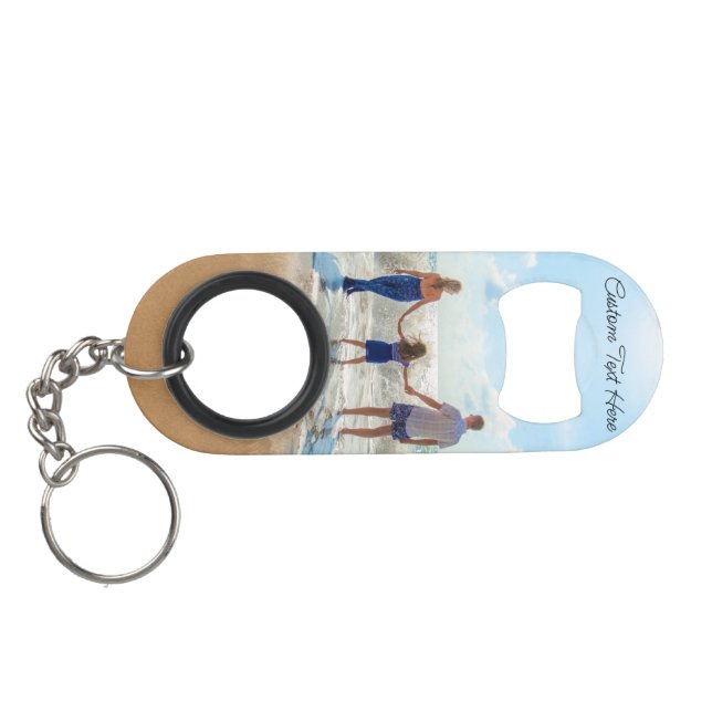 Custom Your Photo Keychain Bottle Opener with Text (Back Horizontal)