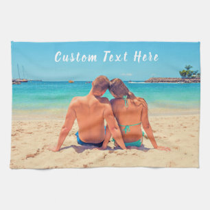 Custom Your Photo Kitchen Towel with Text
