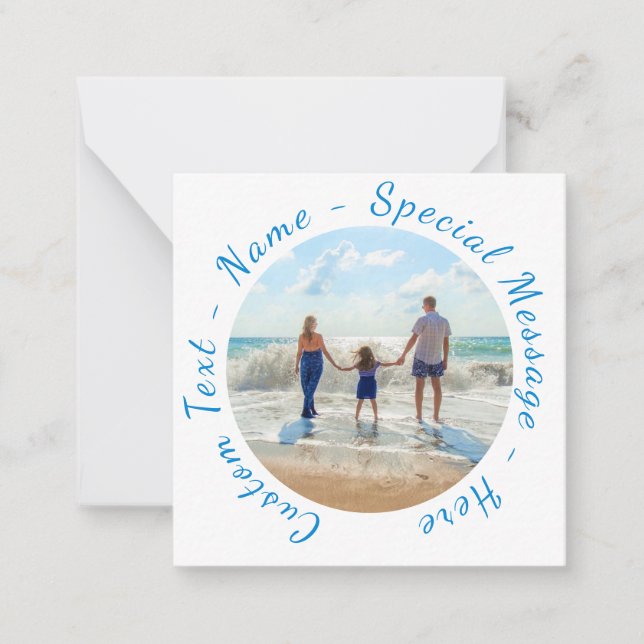 Custom Your Photo Note Card with Text Name (Front)