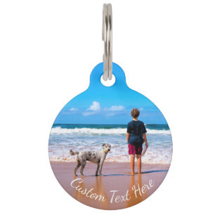 Custom Your Photo Pet ID Tag with Text Name
