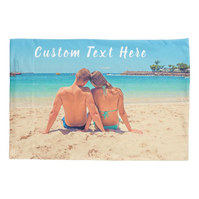 Custom Your Photo Pillow Case Gift with Text Name (Back)