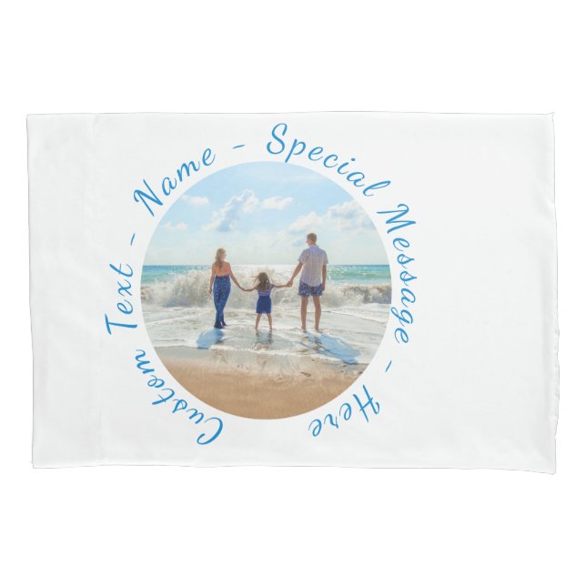 Custom Your Photo Pillow Case with Text (Front-Left)