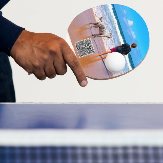 Custom Your Photo Ping Pong Paddle with QR Code (Insitu)