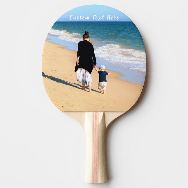 Custom Your Photo Ping Pong Paddle with Text Name (Front)
