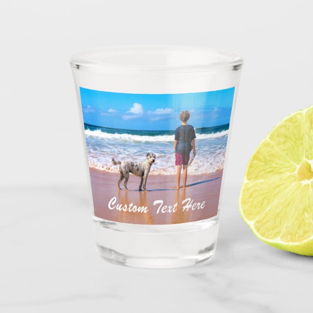 Custom Your Photo Shot Glass Gift with Text (Front)