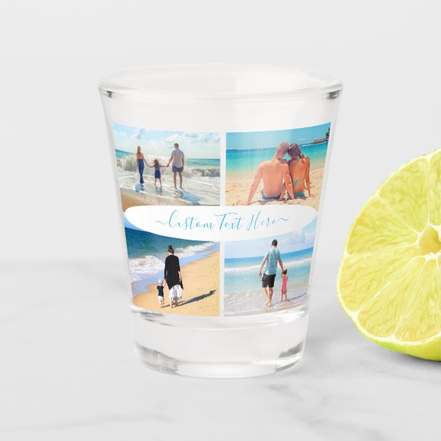 Custom Your Photo Shot Glass Gift with Text (Front)