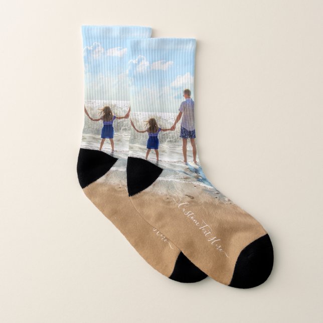 Custom Your Photo Socks with Text Personalized (Pair)