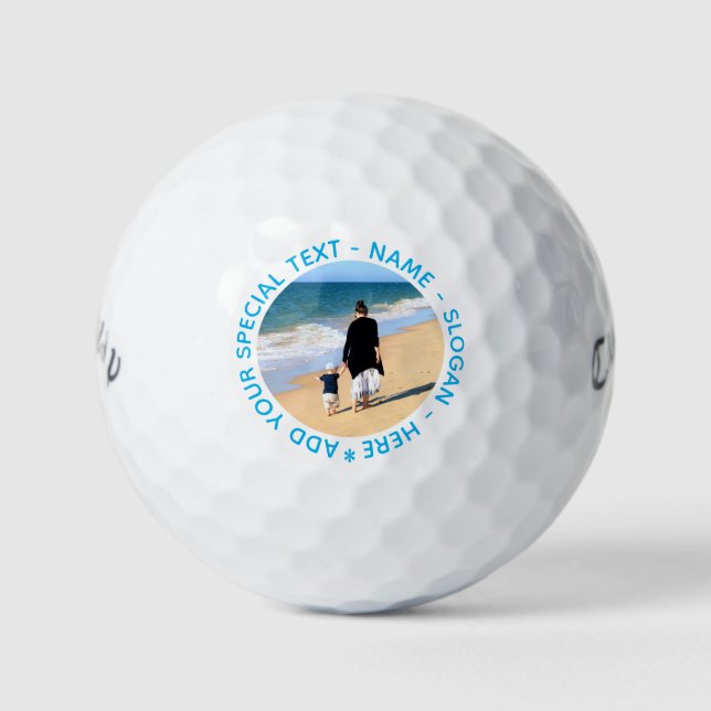 Custom Your Photo Stamps Golf Balls with Text (Front)