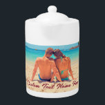 Custom Your Photo Teapot Gift with Text<br><div class="desc">Custom Photo and Text Teapot - Your Own Design - Special - Personalized Family / Friends or Personal Teapots Gift - Add Your Photo / Text -Name - Resize and move or remove and add elements / image with Customization tool. You can transfer this design to more than 1000 Zazzle...</div>