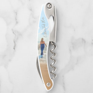 Custom Your Photo Waiter's Corkscrew with Text 