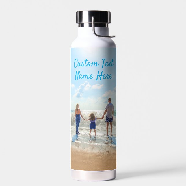 Custom Your Photo Water Bottle with Text Name (Left)