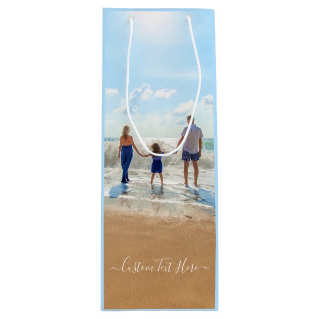 Custom Your Photo Wine Gift Bag with Text Name (Front)