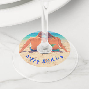Custom Your Photo Wine Glass Tags with Text