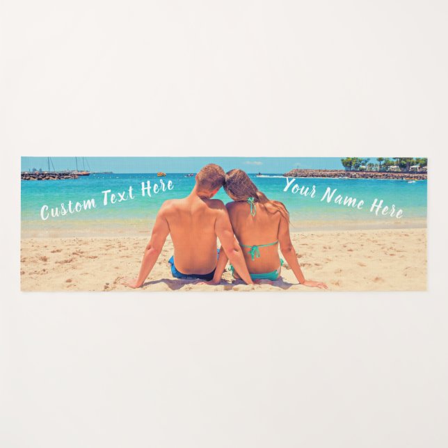 Custom Your Photo Yoga Mat with Text Name (Front (Horizontal))
