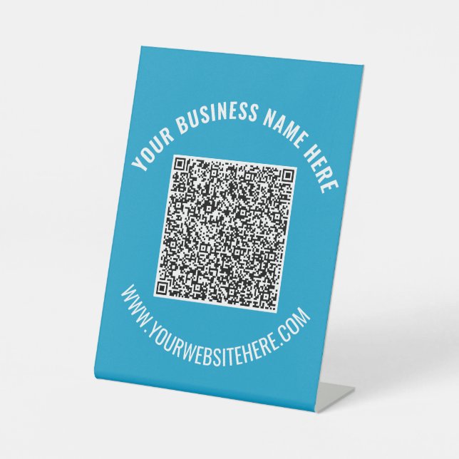 Custom Your QR Code and Text Info Pedestal Sign (Front)