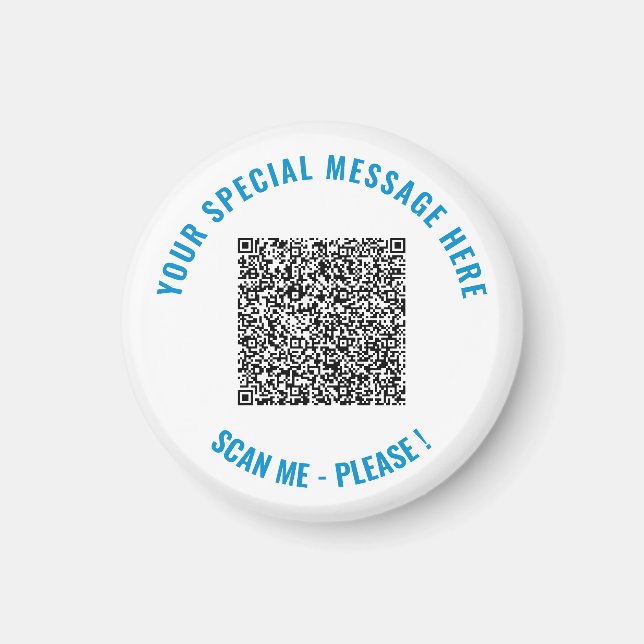 Custom Your QR Code and Text Magnet Example (Front)