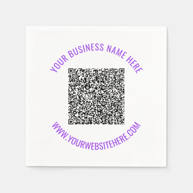 Custom Your QR Code and Text Napkins Personalized (Front)