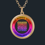 Custom Your QR Code and Text Social Media Necklace<br><div class="desc">Custom Colours and Fonts - Personalized Necklaces with Your QR Code Scan Info and Social Media Name or Custom Text Professional Design Business Promotional or Modern personali Round Necklace Gift - Add Your QR Code - Image - Photo or Logo / Text - Info - Business Slogan - Tagline -...</div>