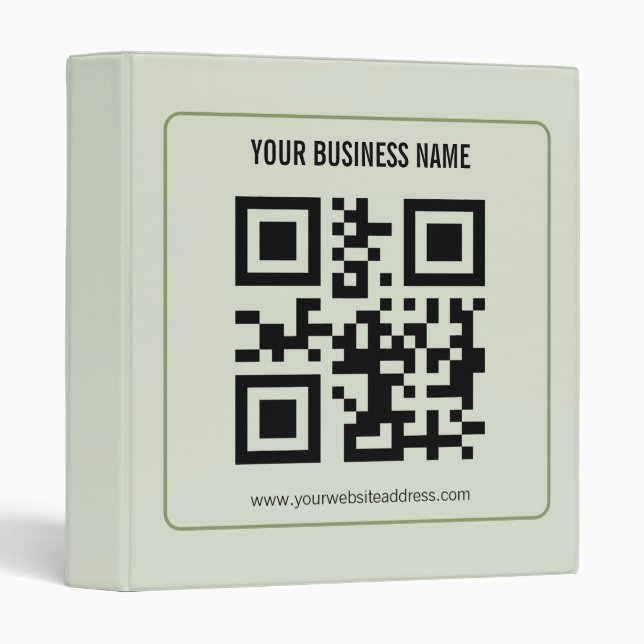Custom Your QR Code Business Name Template Binder (Front/Spine)