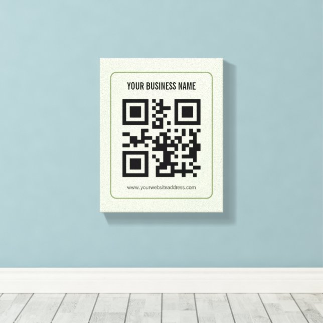 Custom Your QR Code Business Name Template Canvas Print (Insitu(Wood Floor))