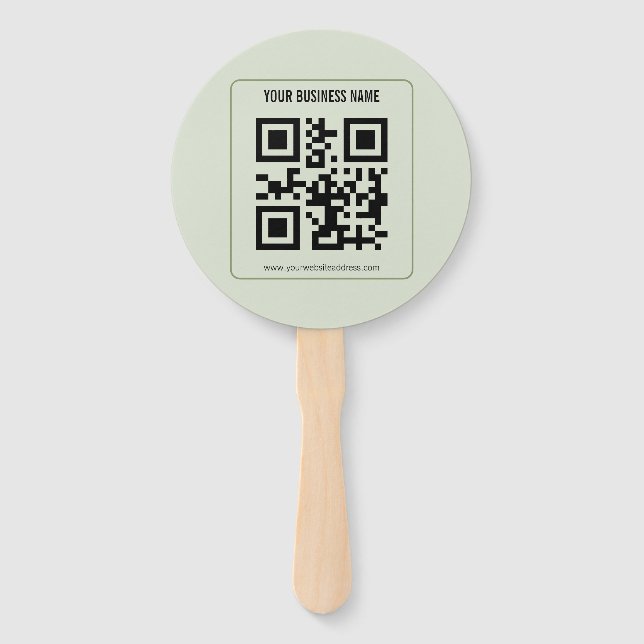 Custom Your QR Code Business Name Template Hand Fan (Front)