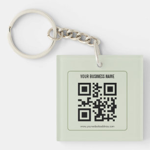 Custom Your QR Code Business Name Template Keychain