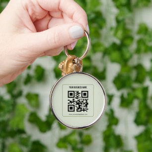 Custom Your QR Code Business Name Template Keychain