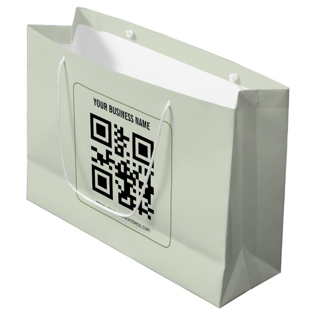 Custom Your QR Code Business Name Template Large Gift Bag (Front Angled)