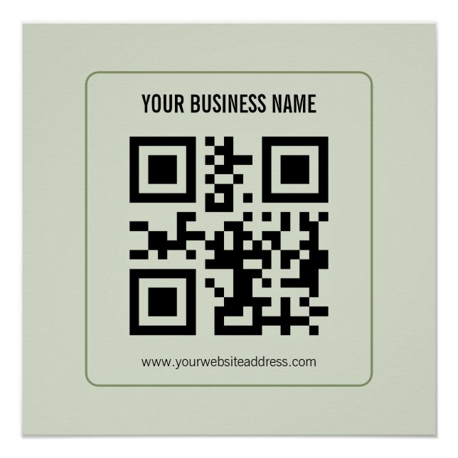Custom Your QR Code Business Name Template Poster (Front)
