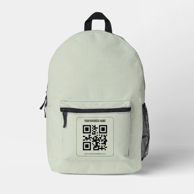 Custom Your QR Code Business Name Template Printed Backpack (Front)