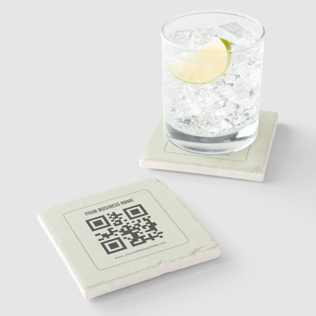 Custom Your QR Code Business Name Template Stone Coaster (Side)