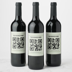 Custom Your QR Code Business Name Template Wine Label