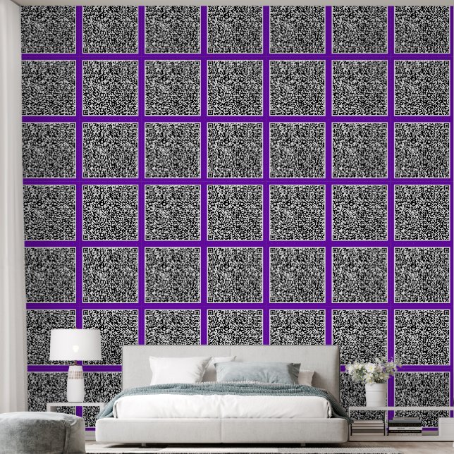 Custom Your QR Code Scan Choose Colour Personalize Wallpaper (Bedroom)