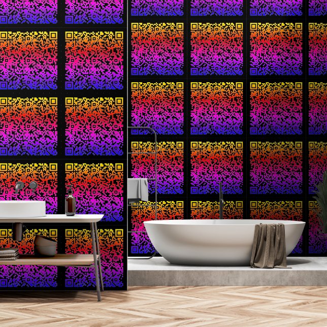 Custom Your QR Code Scan Info Personalized Colour Wallpaper (Bathroom)