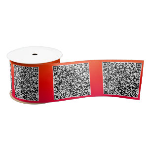 Custom Your QR Code Scan Info Personalized Ribbon Satin Ribbon
