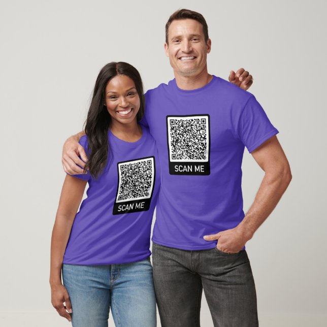 Custom Your QR Code T-Shirt Scan Info Funny Gift (Unisex)