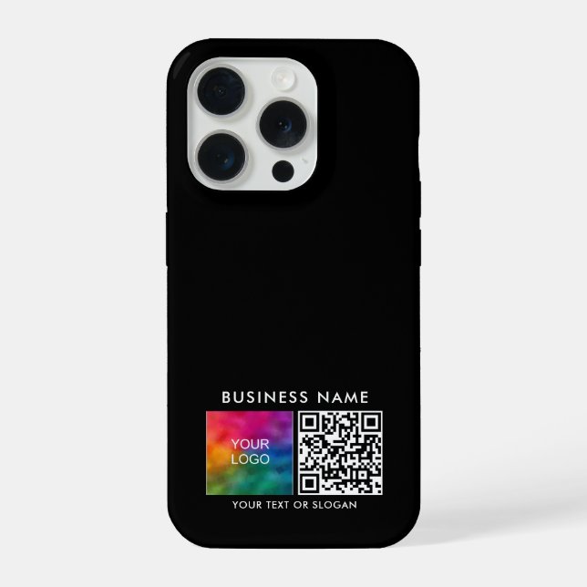Custom Your QR Code Upload Business Logo Here iPhone Case (Back)