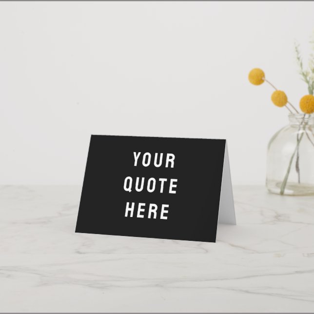 Custom Your Quote Here Personalized Modern Black Thank You Card (Front)