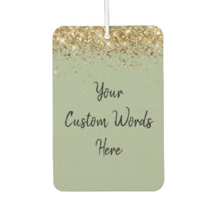 Custom Your Quote Here Personalized Sage Gold Car Air Freshener