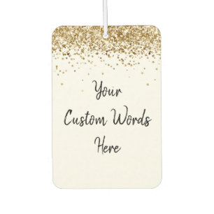 Custom Your Quote Here Personalized White Gold Car Air Freshener