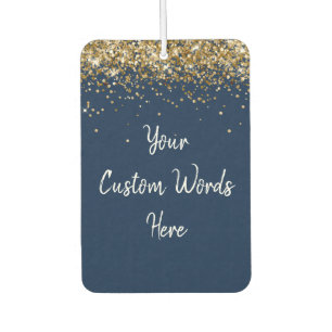 Custom Your Quote Personalized Navy White Gold Car Air Freshener